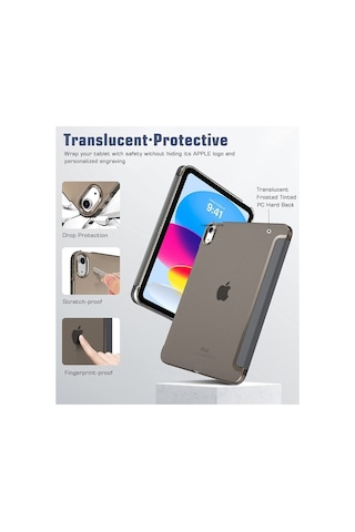 Apple İpad Uyumlu Uyumlu Uyumlu 10. Nesil 10.9'' 2022 Standlı Katlanabilir Smart Cover Akıllı Tablet Kılıf Kapaklı Kılıf