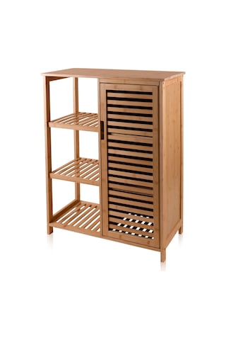 The Mia Bambu 4 Katlı Kapaklı Düzenleyici Dolap Raf 87x66x33 Cm Çok Renkli