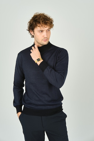 Woolen World Erkek Yarım Balıkçı Yaka Triko Kazak 5223 Lacivert Lacivert