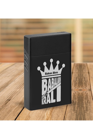 Bk Gift Kişiye Özel İsimli Baba Temalı Siyah Metal Kalem&çakmak&sigara Kutusu&kartlık-cüzdan Hediye Seti, Sevgiliye Hediye-3, Babaya Hediye, Babalar G