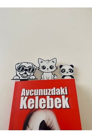 Sevimli Dostlar Figürlü Kitap Ayracı 3 Lü Set Renkli Sert Plastik Hediyelik