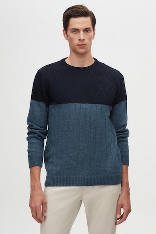 D's Damat Regular Fit Baklava Tüylenme Yapmayan Bisiklet Yaka Erkek Triko Kazak 3HC062ORTBKZK - Lacivert