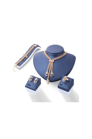 Trend Kolye, Tam Takı Seti 18 Gp Sevgililer Günü, Ahşap Kutu