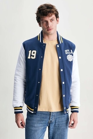 Upland Lacivert Çıtçıtlı Baskılı Standard Fit Erkek Mont Lacivert