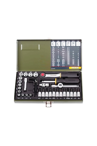 Proxxon 23080 1/4" Cırcır Kollu 36 Parçalı Lokma + Bits Set