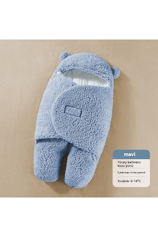 0 - 3 Ay Bebek Kalınlaştırılmış Yorgan Çift Amaçlı - Mavi