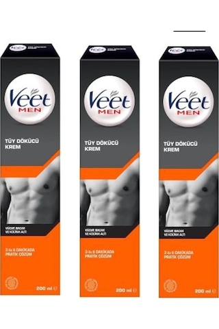 Veet Men Tüy Dökücü Krem 200 ml Erkeklere Özel / 3 Adet