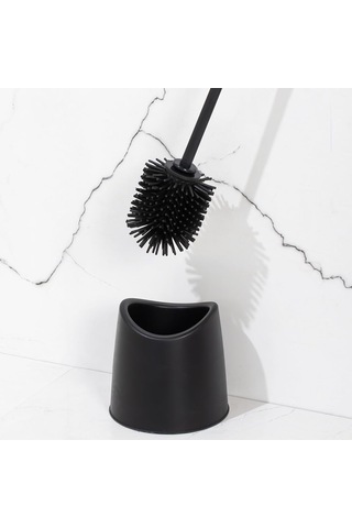 Lexroo Sb-776 Silikon Wc Tuvalet Banyo Fırçası Klozet Fırçası Siyah