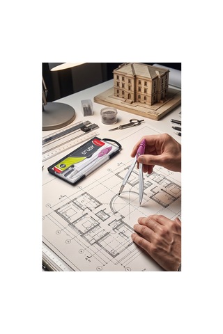Yeşil Metal Pergel 1 Adet Maped 119450 Pergel Seti Teknik Çizim Matematik Geometri Pergel Yedek Uçlu