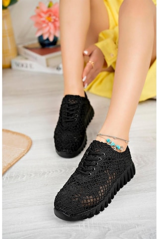 Aymood Örgü Desenli Sneakers C Siyah Tekstil Siyah