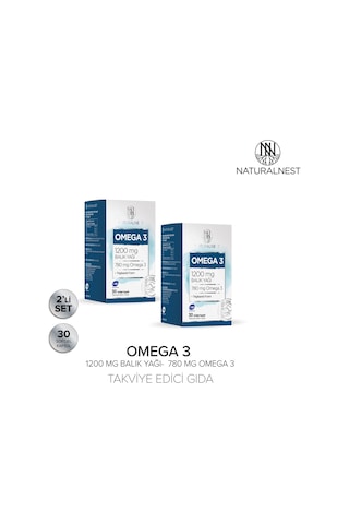 Naturalnest Omega 3 Balık Yağı 1200 Mg 60 Kapsül 2 Kutu