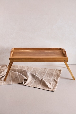 Akasya Ayaklı Katlanabilir Keyif Tepsi 50x30 Cm Kahverengı Kahverengi