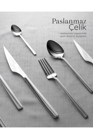 Vega 84 Parça Çatal Kaşık Bıçak Seti 304 18/10 Metalik