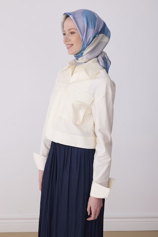 Belli Soyut Desen İpek Twill Eşarp - 2026 İlkbahar-yaz T 4306 Gri