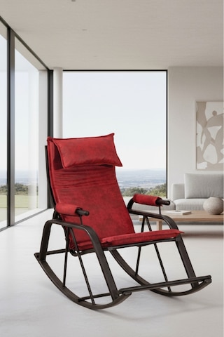 Sallanan Sandalye, Metal Ayaklı Tv Koltuğu, Sallanır Dinlenme Koltuğu, Demonte Sallanan Berjer Bordo