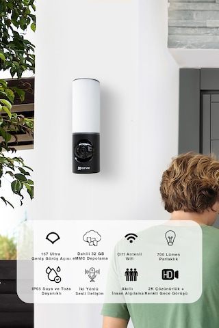 Lc3 Duvar Tipi Güvenlik Kamerası Full Hd, Led Işıklı, İki Yönlü Ses Fynix Teknoloji
