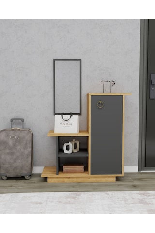 Arnetti Asia Kapaklı Dolaplı Aynalı Dresuar, Safirmeşe Antrasit - Asia Antrasit - Safirmeşe