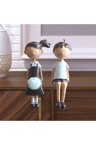 Homyl Reçine Masaüstü Süs Heykeli Çift Ev Ofis Oteller Için Orta