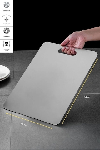 Perotti 90194 Cutmate Çelik Mutfak Kesme Tahtası 1302090194 Gri