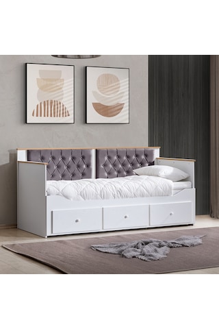 Alaçatı Divan Çekmeceli Açılır Çift Kişilik Karyola+soft Yatak