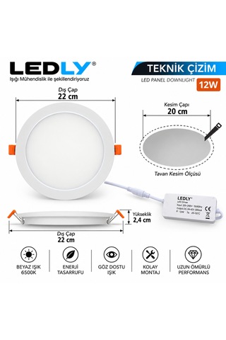 18 W Spot Aydınlatma Sıva Altı Beyaz