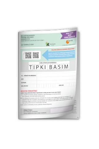 2026 Meb-ags Öabt Sınıf Öğretmenliği Ösym Tıpkı Basım Kitapçığı Türkiye Geneli Deneme