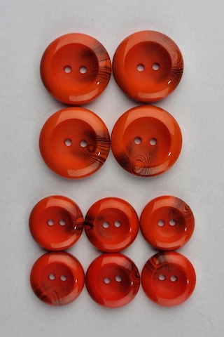 Akrilik 4 Adet Büyük 6 Adet Küçük Çanak Turuncu Kaban Çeket Hırka Yelek Düğmesi