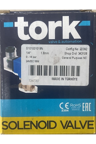 Sms Tork Selenoid Vana 1/4" Normalde Kapalı 230 Vac