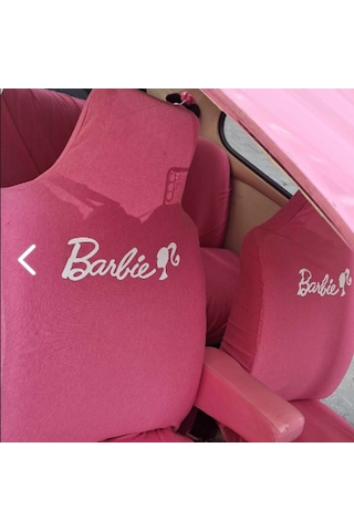 Pembe Barbie Servis Kılıfı & Koltuk Kılıfı Pamuk Penye