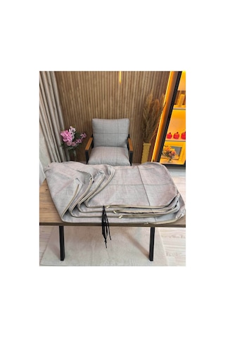 4 Adet Bahçe , Balkon Mobilyası ,minder Kılıfı , Koruyucu Kılıf , Minder Örtüsü , Bahçe Mobilyası Açık Gri