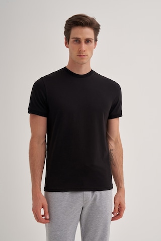 Cazador Erkek Siyah Bisiklet Yaka T-shirt 46200
