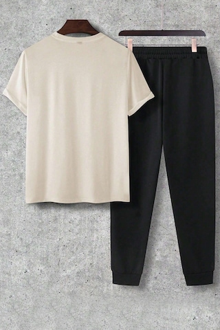 Antrasit Eşofman Takımı Bej1