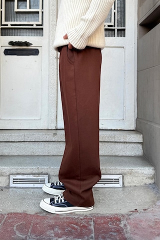Flaw Bel Lastikli Baggy Gabardin Pantolon Kahverengi Kahverengi