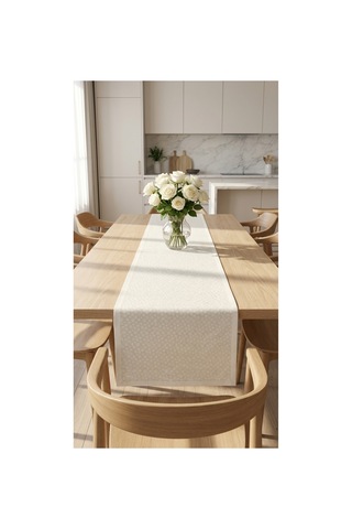 %100 Pamuk Özel Desenli Dikdörtgen Runner 40x130 Beyaz - 900645971 Beyaz