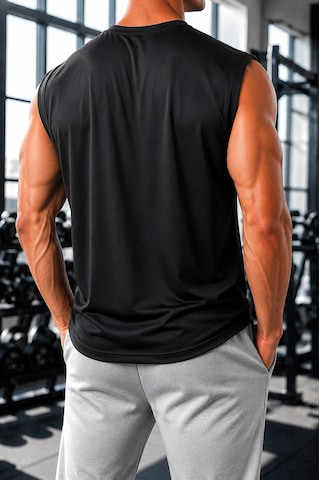 Sapeur Erkek Premium Active Kolsuz Spor Atlet - Ultra Esnek Ve Hızlı Kuruyan Siyah