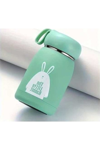 Trendooze Gaojunshop01 Yeşil Tavşan Matara, Yalıtımlı Paslanmaz Çelik Termos Yeşil