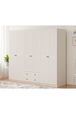 Rabi Mobilya Diva Counry 6 Kapaklı 2 Çekmece Mega Gardırop