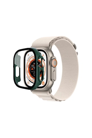 Uryport Apple Uyumlu Watch Ultra 49mm Desert Camlı Kasa Ekran Koruyucu - Koyu Yeşil