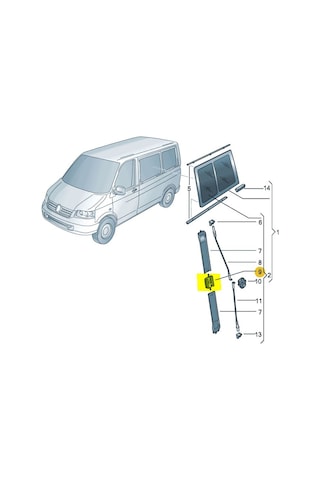 Vw Transporter T6 2010-2015 Sürgülü Cam Kilit Mandalı 7H0847781B