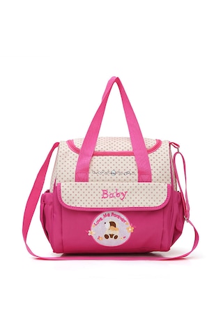 Çok Fonksiyonlu Şık Anne Çantası - Pembe 1001 Pembe