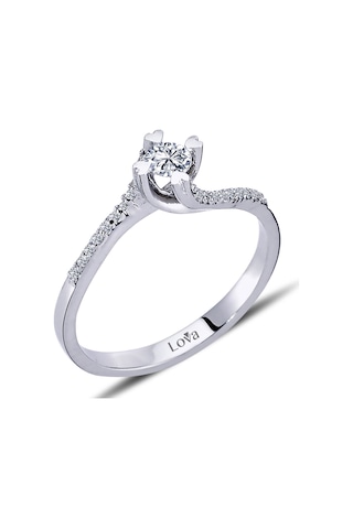 Lova Toplam 0,26 Karat Pırlanta Tektaş Yüzük - 1070049