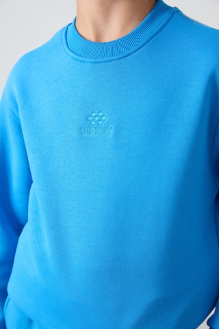 Tommy Life Saks Pamuklu Kalın İçi Tüylü Yumuşak Dokulu Standart Fit Nakışlı Erkek Çocuk Eşofman Takım - 11249 Saks Mavisi