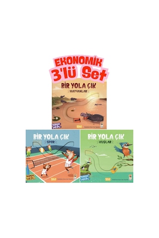Sincap Kitap Bir Yola Çık Spor + Kuşlar + Hayvanlar Parmak Takipli Hareketli Okul Öncesi Kitap Ekonomik 3'lü Set Sku: Smgstkf87f92bf25