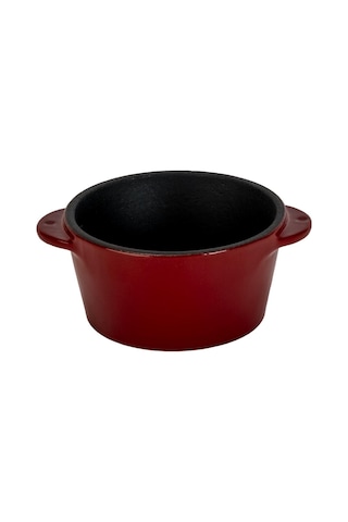 Lava Döküm Yuvarlak Sufle / Sos Kabı. Çap Ø 8cm. Bordo