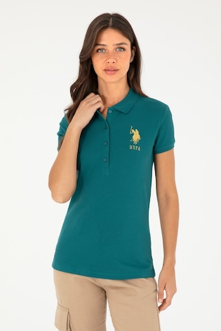 U.S. Polo Assn. Kadın Koyu Yeşil Basic Polo Yaka Tişört 50280071-VR101