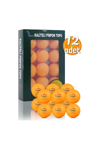 12 Adet 3 Yıldız Kutulu 40+ Gazlı Pinpon Topu Turuncu Masa Tenisi Topu Pingpong Topu