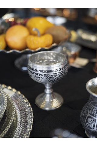 Bakır Kadeh Oyma Nakış İşleme