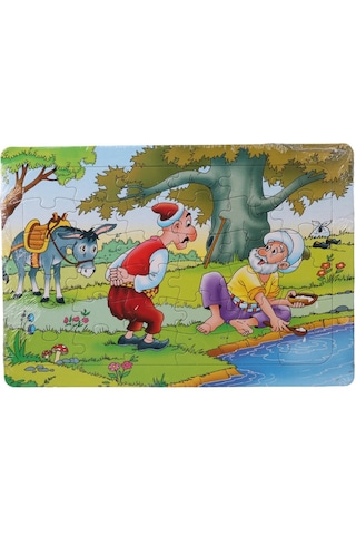 36 Parça Çocuk Puzzle + Boyama Nasrettin Hoca Göle Maya Çalma