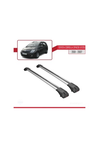 Toyota Corolla Spacio E120 2001-2007 Arası İle Uyumlu Ace-1 Ara Atkı Tavan Barı Gri