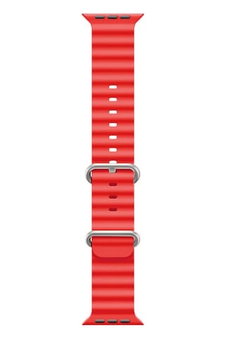 Apple Uyumlu Watch 1 2 3 4 5 6 7 8 Se Ultra 38/40/41mm Ocean Loop Tokalı Kayış Kordon - Kırmızı